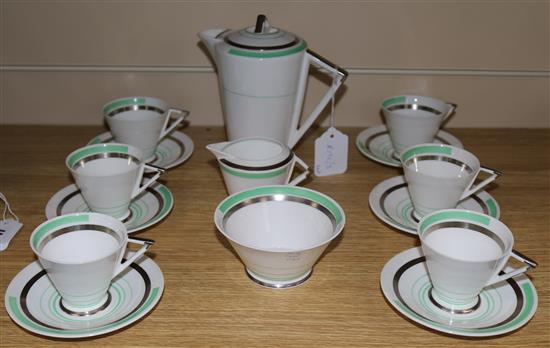 A Shelley Art Deco coffee set
